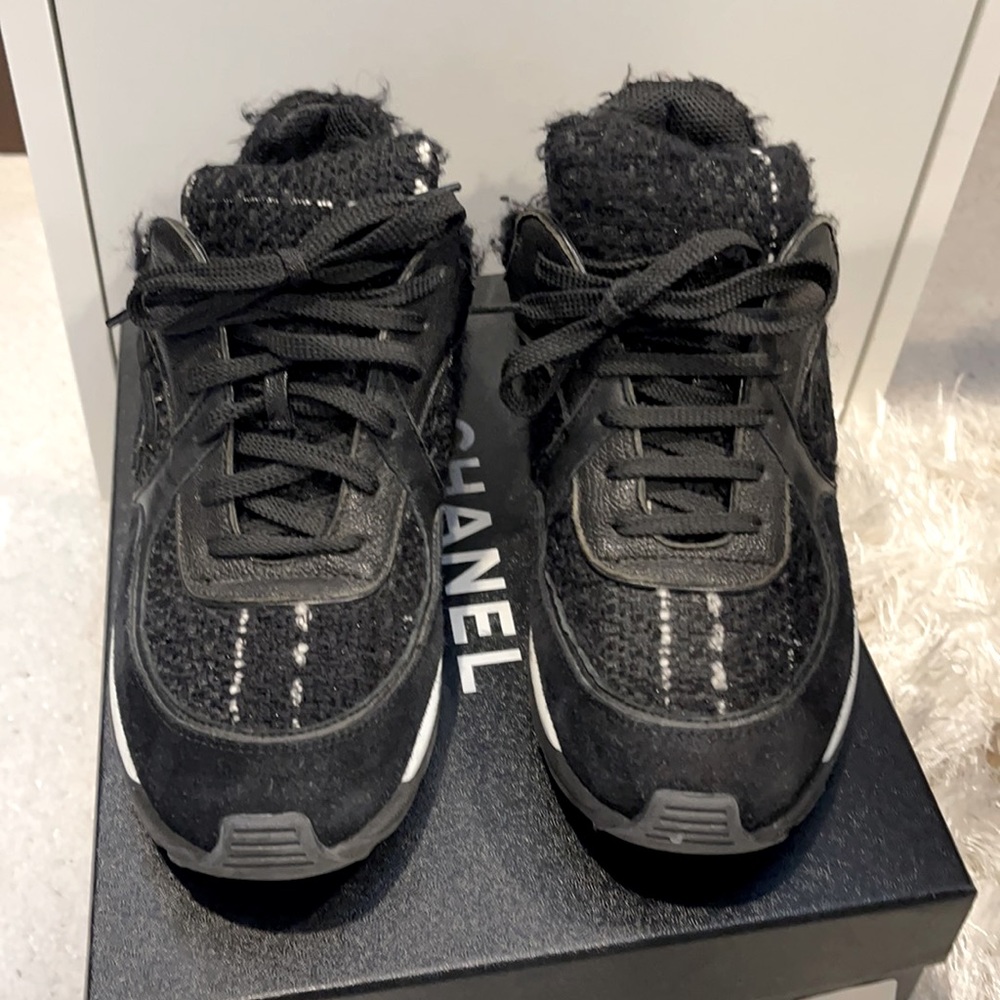 Chanel tweed sneakers